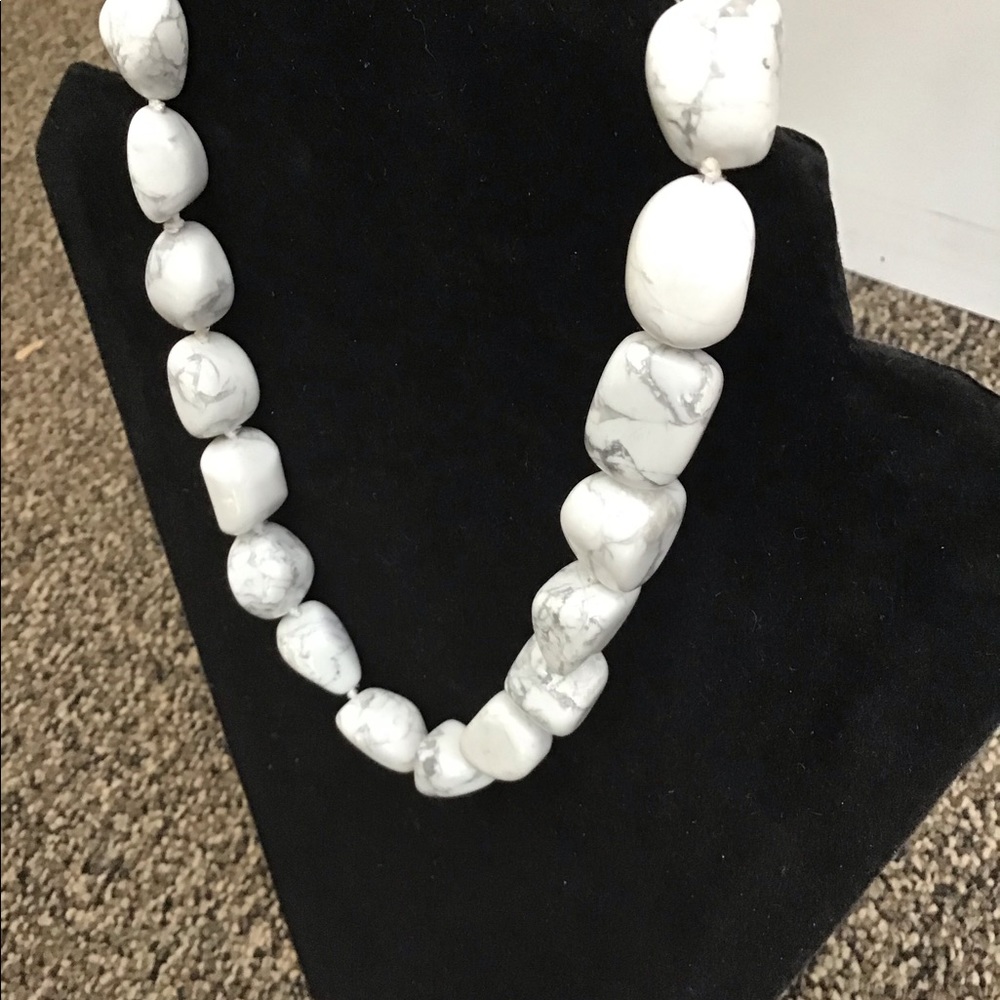 Anthology White & Grey Beaded Statement Necklace